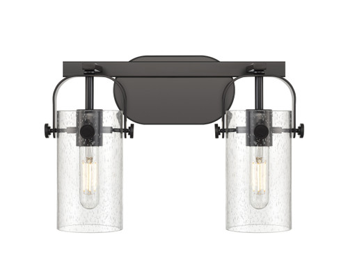 INNOVATIONS 423-2W-BK-G423-7SDY Pilaster 2 14.875 inch Bath Vanity Light Matte Black
