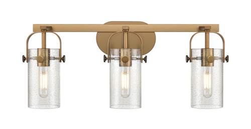 INNOVATIONS 423-3W-BB-G423-7SDY Pilaster 3 24.25 inch Bath Vanity Light Brushed Brass