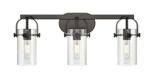 INNOVATIONS 423-3W-BK-G423-7SDY Pilaster 3 24.25 inch Bath Vanity Light Matte Black