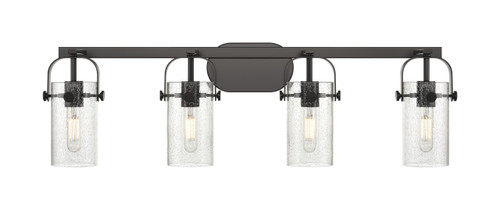 INNOVATIONS 423-4W-BK-G423-7SDY Pilaster 4 34.875 inch Bath Vanity Light Matte Black