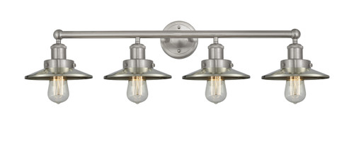 INNOVATIONS 616-4W-SN-M2-SN Railroad 4 Light Bath Vanity Light part of the Franklin Restoration Collection Brushed Satin Nickel