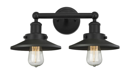 INNOVATIONS 616-2W-BK-M6-BK Railroad 2 Light Bath Vanity Light part of the Franklin Restoration Collection Matte Black