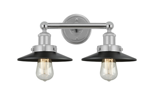 INNOVATIONS 616-2W-PC-M6-BK Railroad 2 Light Bath Vanity Light part of the Franklin Restoration Collection Polished Chrome