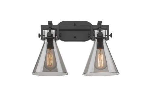 INNOVATIONS 411-2W-BK-G411-7SM Newton Cone 2 17 inch Bath Vanity Light Matte Black