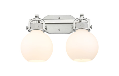 INNOVATIONS 410-2W-SN-G410-7WH Newton Sphere 2 17 inch Bath Vanity Light Brushed Satin Nickel