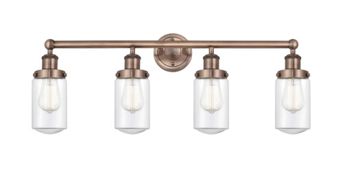 INNOVATIONS 616-4W-AC-G312 Dover 4 33.5 inch Bath Vanity Light Antique Copper