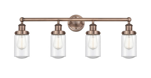 INNOVATIONS 616-4W-AC-G314 Dover 4 33.5 inch Bath Vanity Light Antique Copper