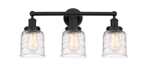 INNOVATIONS 616-3W-BK-G513 Bell 3 Light 24.5 inch Bath Vanity Light Matte Black