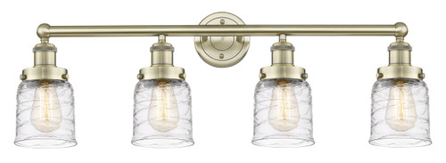 INNOVATIONS 616-4W-AB-G513 Bell 4 33.5 inch Bath Vanity Light Antique Brass