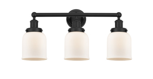 INNOVATIONS 616-3W-BK-G51 Bell 3 Light 24.5 inch Bath Vanity Light Matte Black