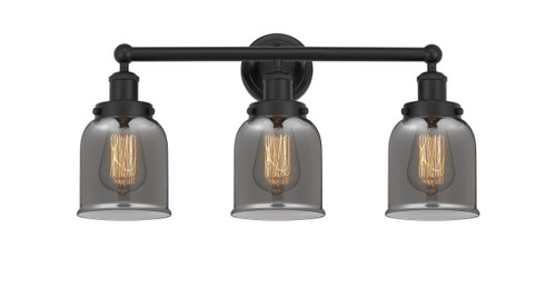 INNOVATIONS 616-3W-BK-G53 Bell 3 Light 24.5 inch Bath Vanity Light Matte Black