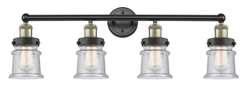 INNOVATIONS 616-4W-BAB-G184S Canton 4 32.25 inch Bath Vanity Light Black Antique Brass