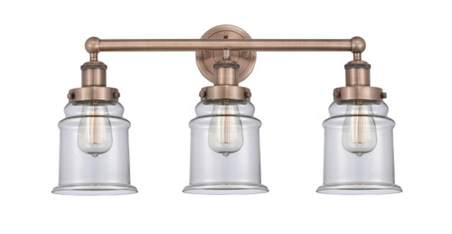 INNOVATIONS 616-3W-AC-G182 Canton 3 24 inch Bath Vanity Light Antique Copper