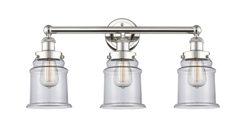 INNOVATIONS 616-3W-PN-G182 Canton 3 24 inch Bath Vanity Light Polished Nickel