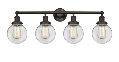INNOVATIONS 616-4W-OB-G202-6 Beacon 4 Light 33.5 inch Bath Vanity Light Oil Rubbed Bronze