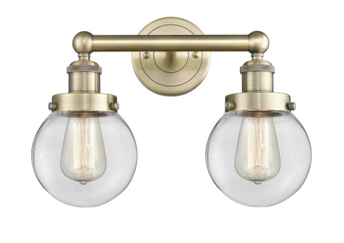 INNOVATIONS 616-2W-AB-G202-6 Beacon 2 15.5 inch Bath Vanity Light Antique Brass