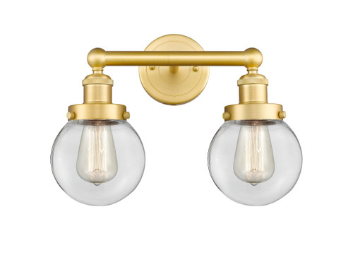 INNOVATIONS 616-2W-SG-G202-6 Beacon 2 15.5 inch Bath Vanity Light Satin Gold