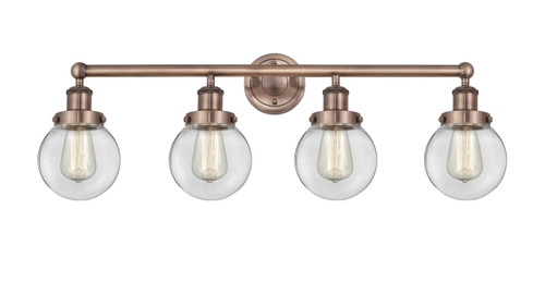 INNOVATIONS 616-4W-AC-G202-6 Beacon 4 33.5 inch Bath Vanity Light Antique Copper