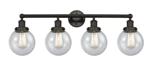 INNOVATIONS 616-4W-OB-G204-6 Beacon 4 Light 33.5 inch Bath Vanity Light Oil Rubbed Bronze