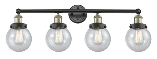 INNOVATIONS 616-4W-BAB-G204-6 Beacon 4 33.5 inch Bath Vanity Light Black Antique Brass