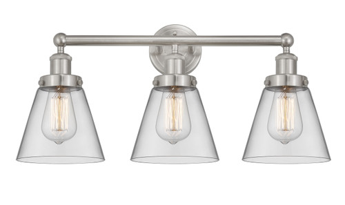 INNOVATIONS 616-3W-SN-G62 Cone 3 Light 24.5 inch Bath Vanity Light Brushed Satin Nickel