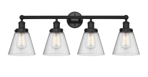 INNOVATIONS 616-4W-BK-G64 Cone 4 Light 33.5 inch Bath Vanity Light Matte Black