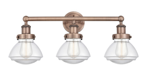 INNOVATIONS 616-3W-AC-G322 Olean 3 24.5 inch Bath Vanity Light Antique Copper