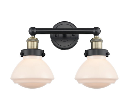 INNOVATIONS 616-2W-BAB-G321 Olean 2 15.5 inch Bath Vanity Light Black Antique Brass