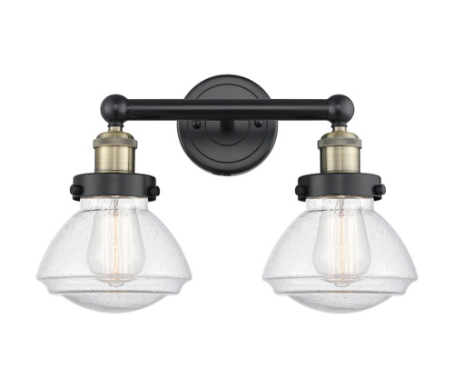 INNOVATIONS 616-2W-BAB-G324 Olean 2 15.5 inch Bath Vanity Light Black Antique Brass