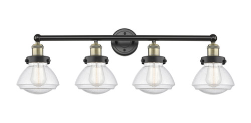 INNOVATIONS 616-4W-BAB-G324 Olean 4 33.5 inch Bath Vanity Light Black Antique Brass