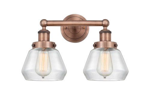 INNOVATIONS 616-2W-AC-G172 Fulton 2 15.5 inch Bath Vanity Light Antique Copper