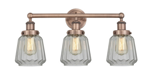 INNOVATIONS 616-3W-AC-G142 Chatham 3 24.5 inch Bath Vanity Light Antique Copper