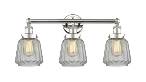 INNOVATIONS 616-3W-PN-G142 Chatham 3 24.5 inch Bath Vanity Light Polished Nickel