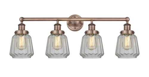 INNOVATIONS 616-4W-AC-G142 Chatham 4 33.5 inch Bath Vanity Light Antique Copper