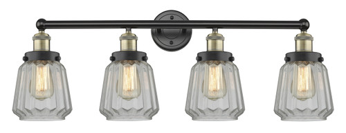 INNOVATIONS 616-4W-BAB-G142 Chatham 4 33.5 inch Bath Vanity Light Black Antique Brass
