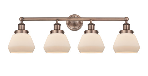 INNOVATIONS 616-4W-AC-G171 Fulton 4 33.5 inch Bath Vanity Light Antique Copper