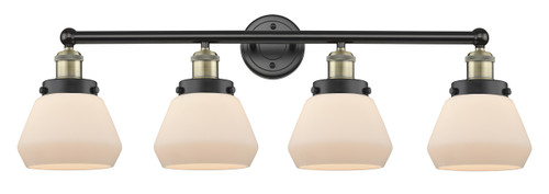 INNOVATIONS 616-4W-BAB-G171 Fulton 4 33.5 inch Bath Vanity Light Black Antique Brass