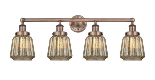 INNOVATIONS 616-4W-AC-G146 Chatham 4 33.5 inch Bath Vanity Light Antique Copper