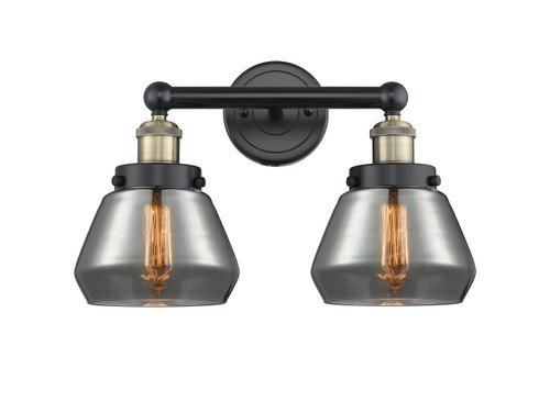 INNOVATIONS 616-2W-BAB-G173 Fulton 2 15.5 inch Bath Vanity Light Black Antique Brass