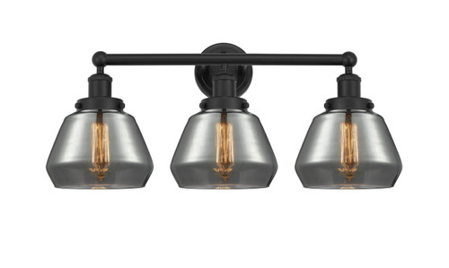 INNOVATIONS 616-3W-BK-G173 Fulton 3 Light 24.5 inch Bath Vanity Light Matte Black