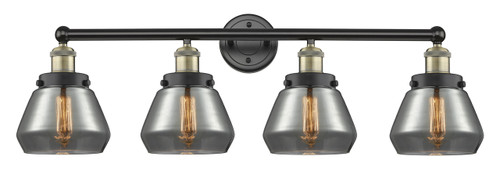 INNOVATIONS 616-4W-BAB-G173 Fulton 4 33.5 inch Bath Vanity Light Black Antique Brass