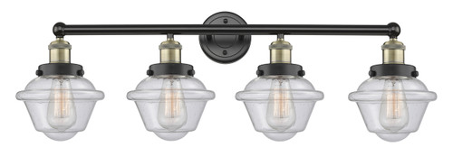 INNOVATIONS 616-4W-BAB-G534 Oxford 4 33.5 inch Bath Vanity Light Black Antique Brass