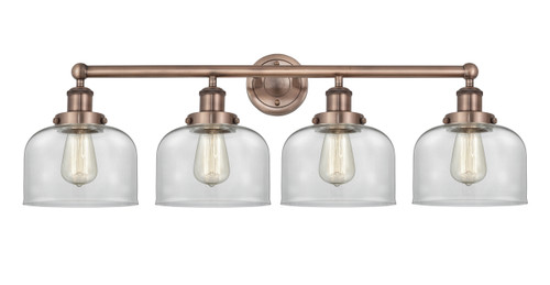 INNOVATIONS 616-4W-AC-G72 Bell 4 33.5 inch Bath Vanity Light Antique Copper