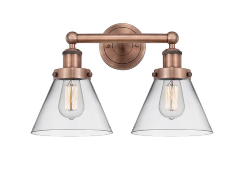 INNOVATIONS 616-2W-AC-G42 Cone 2 16.75 inch Bath Vanity Light Antique Copper