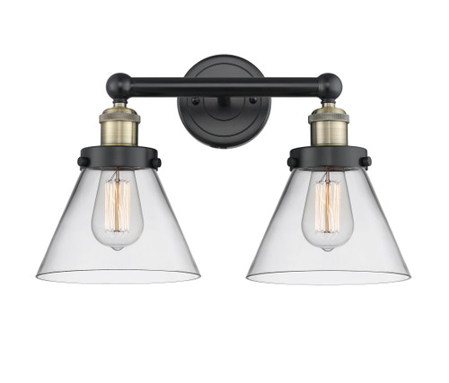 INNOVATIONS 616-2W-BAB-G42 Cone 2 16.75 inch Bath Vanity Light Black Antique Brass