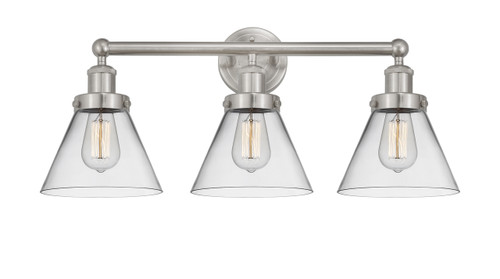 INNOVATIONS 616-3W-SN-G42 Cone 3 Light 25.75 inch Bath Vanity Light Brushed Satin Nickel