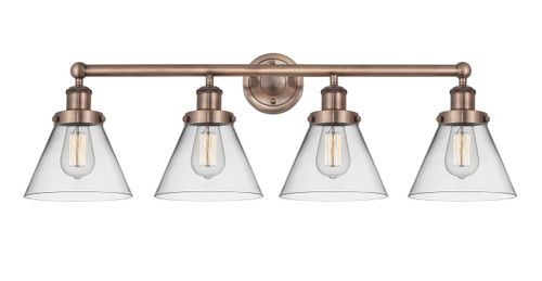 INNOVATIONS 616-4W-AC-G42 Cone 4 34.75 inch Bath Vanity Light Antique Copper
