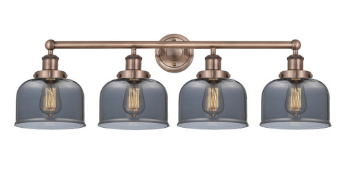 INNOVATIONS 616-4W-AC-G73 Bell 4 33.5 inch Bath Vanity Light Antique Copper