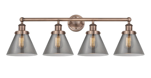INNOVATIONS 616-4W-AC-G43 Cone 4 33.5 inch Bath Vanity Light Antique Copper