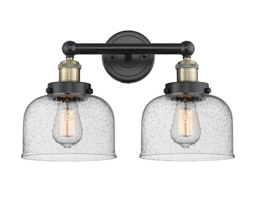 INNOVATIONS 616-2W-BAB-G74 Bell 2 15.5 inch Bath Vanity Light Black Antique Brass